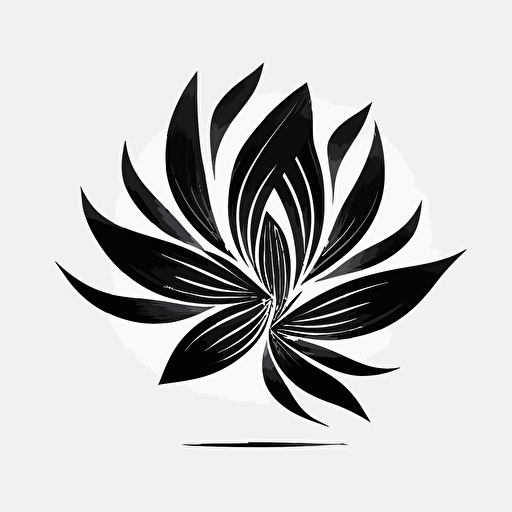iconic logo, minimalist, black vector on white background, a beautiful flower
