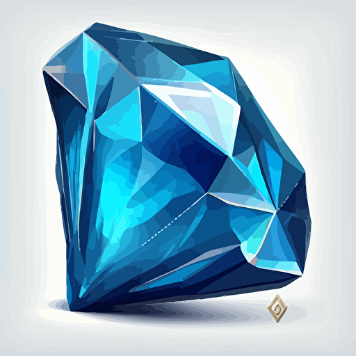 blue gemstone, vector illustration, white background, balanced asymmetry