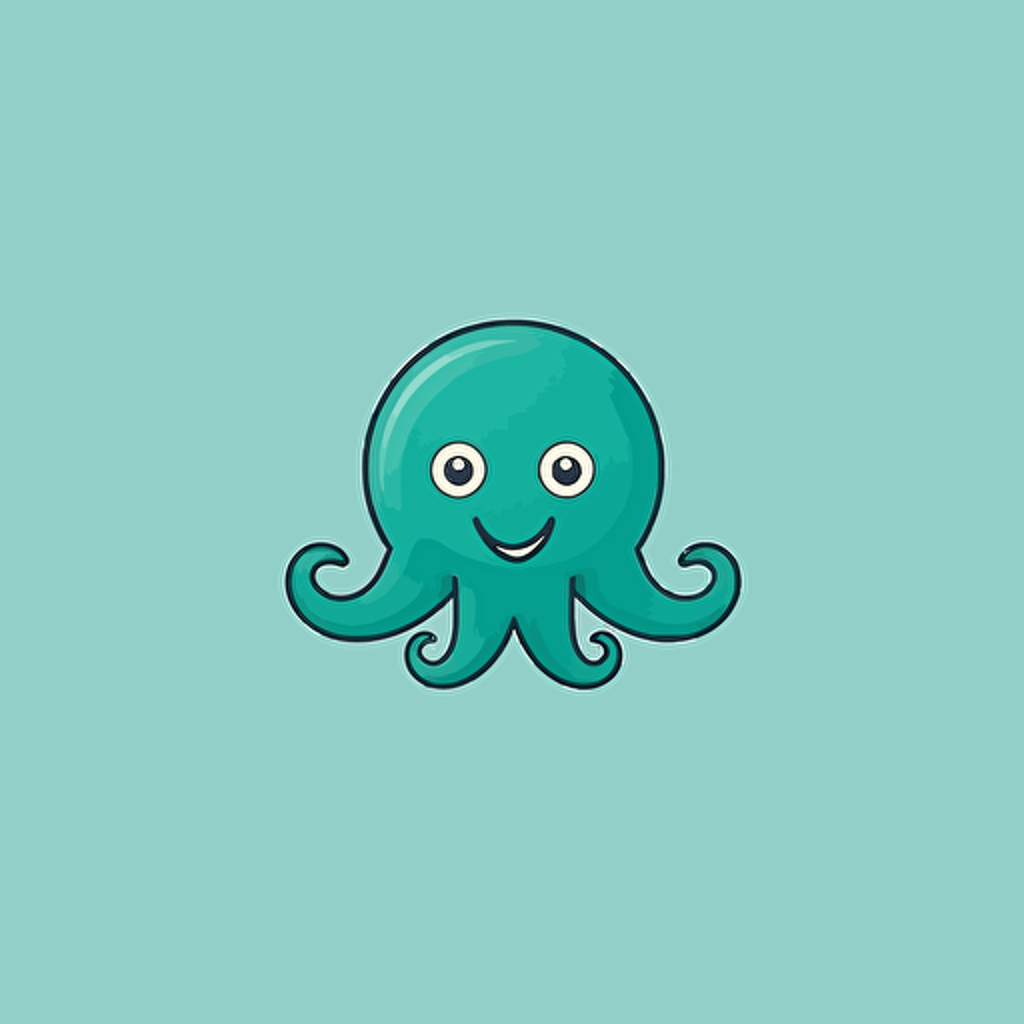 modern minimal octopus mascot logo for an online eco-friendly clothing shop, vector, by Paul Rand