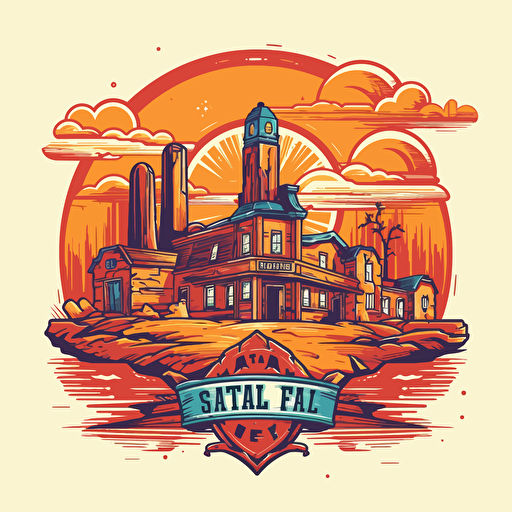 flat vector illustration of old west style sign