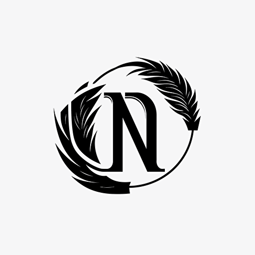 combine letters D and N to logo, simple vector, black and white