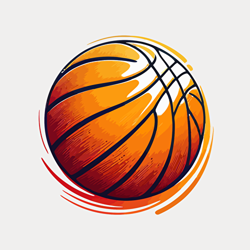 simple vector art of basketball, logo