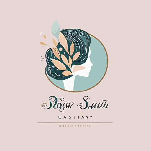 a logo for a hair and skin care company, minimalist vector art
