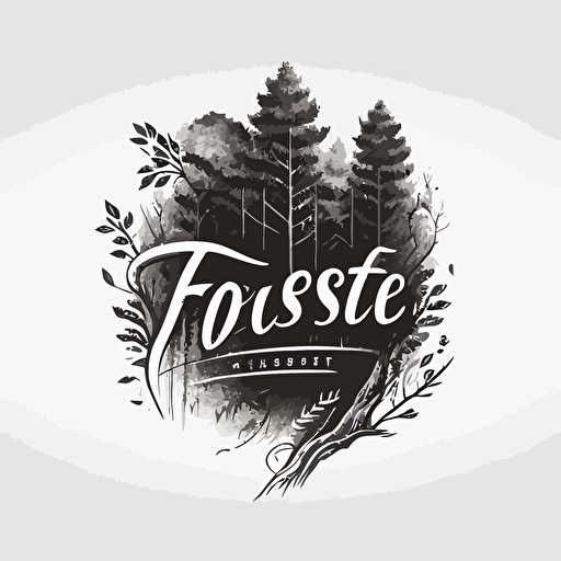 logotype illustration with text, foresta studio, vector
