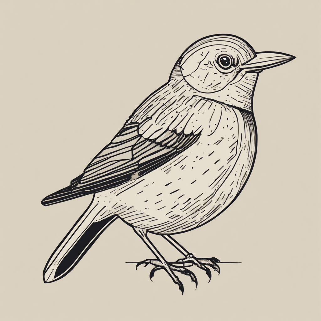 a bird, illustration in the style of Matt Blease, illustration, flat, simple, vector