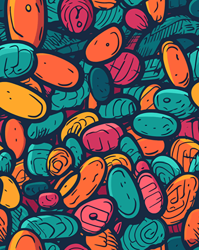 a simple vector art of one pill in vivid colors