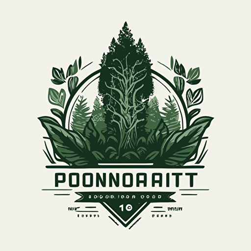 corporate vector logo, monotone forest green, hydroponic farming corporate logo, plant related, symbol, symbolic