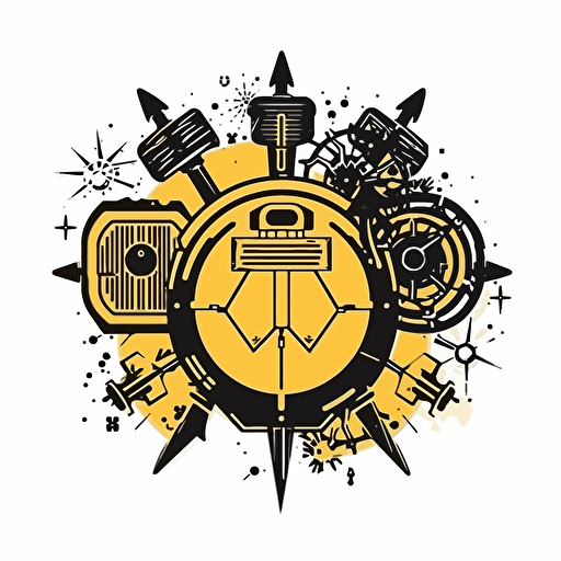 Insignia, Cyber Defense, no lettering, no image noise, white background, flat vector illustration,