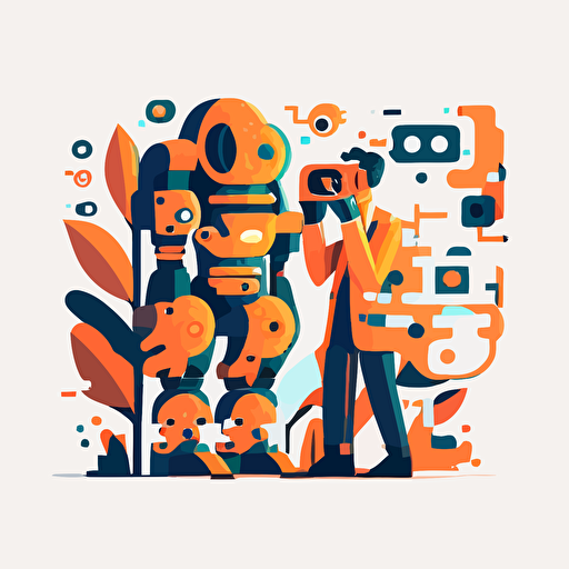 flat vector illustration of The first AI search truly optimized for business and dev teams, alike.