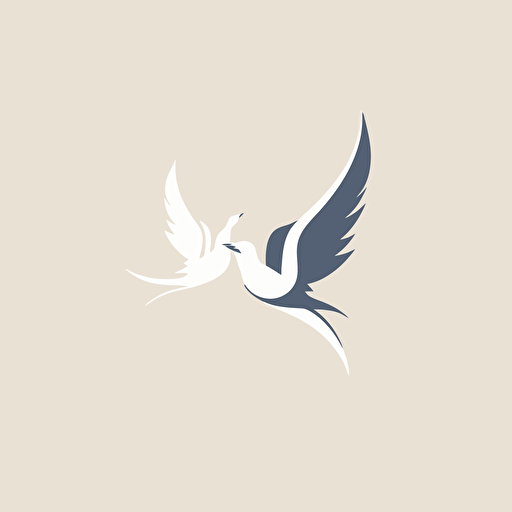 Minimalist couple of doves, logo element, vector illustration, outline, Trending on artstation
