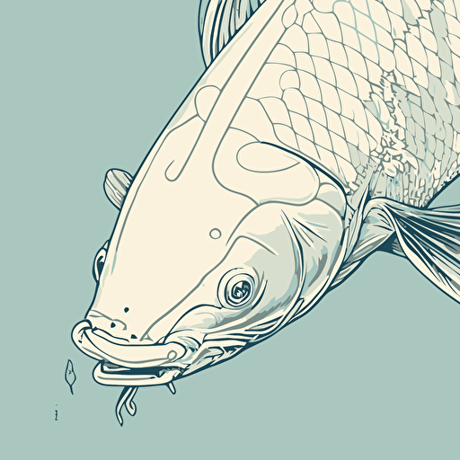 koi carp vector art outline , sketch
