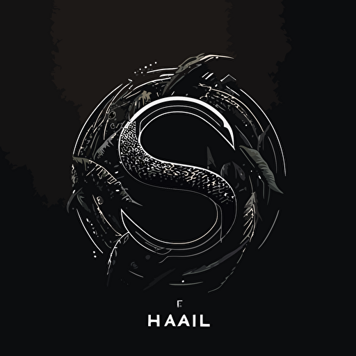 clean, logo, circular, vector logo, word H, snake ,name H, minimal