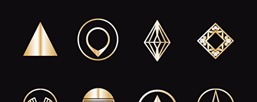flat vector logo for a jewlery business, gold, white, minimal