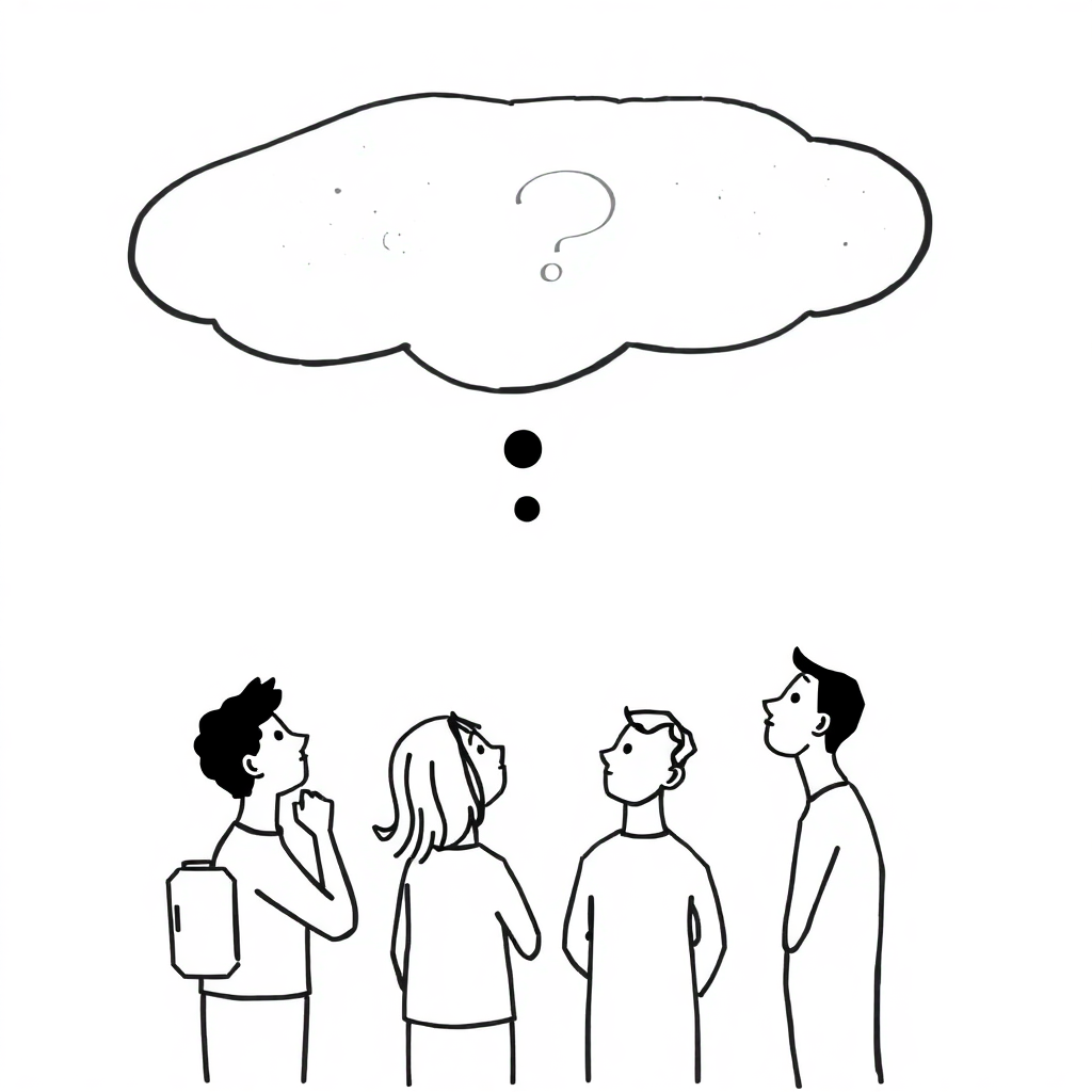 people pondering a question 