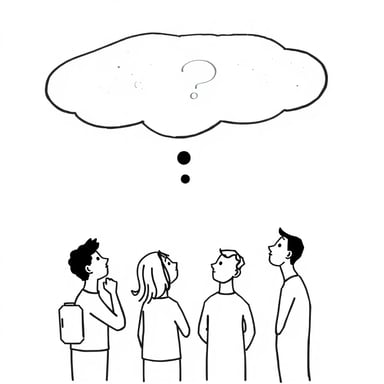 people pondering a question 