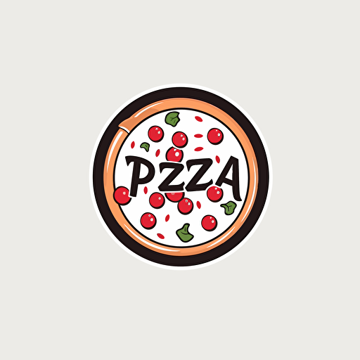 pizza logo, white background, vector, flat