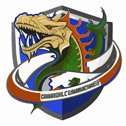 logo, simplistic, Championship Imagination Dragons playing NFL football, vector, white background