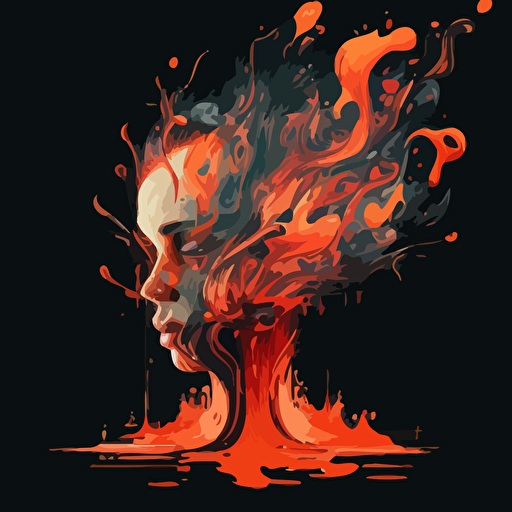 Create vector with with fire water and a wise mind