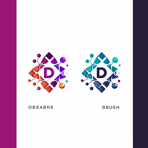 Logo design ,must combine letter D and B creatively ,Vector style, flat color,Molecular structure, Minimalist,Technology sense,modern, creative
