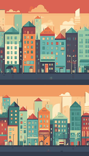 cityscape flat vector, colorful