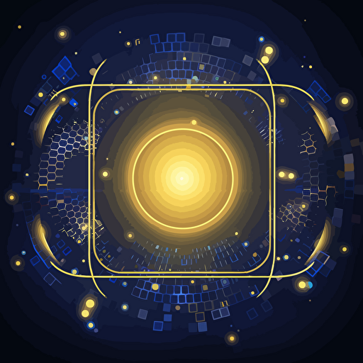 blue and yellow facebook frame, dynamic lighting, vector illustration, intricate details