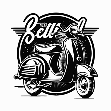 scooter logo, black and white, vector