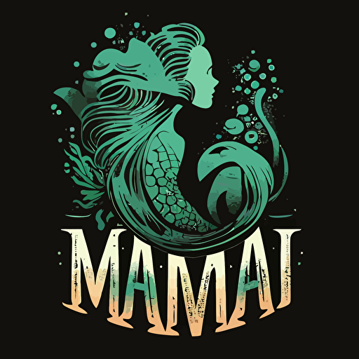 mermaid, logo, vector, simple, abstract, hawaii