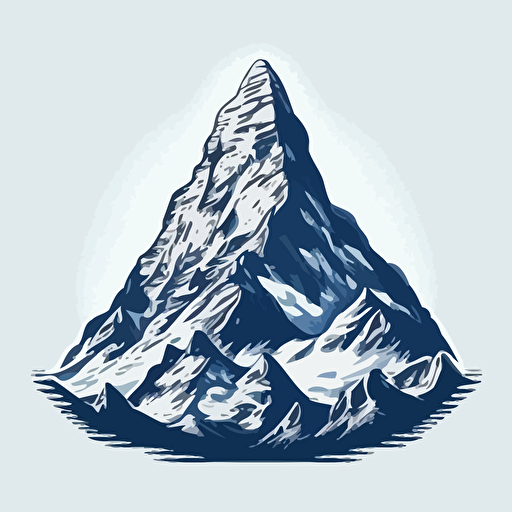 vector logo style mountains matterhorn blue monocrome