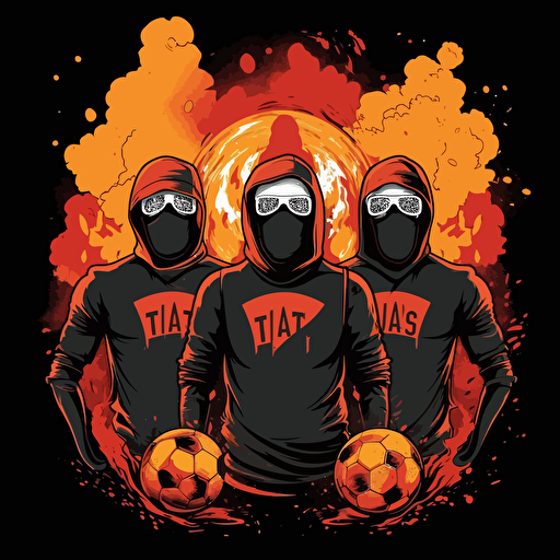 football ultras with burning flares vector art