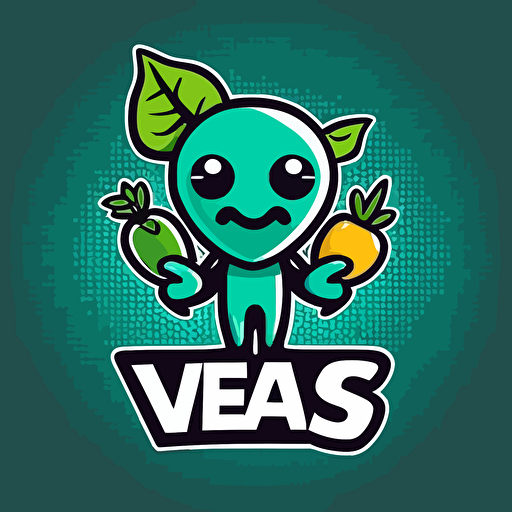 a mascot logo of vegans, simple, vector