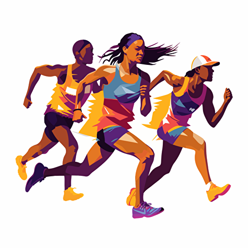 generic athletics sports vector, white background