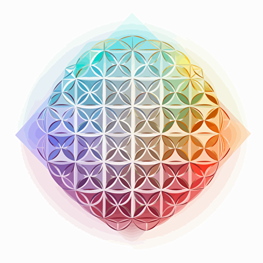 Flower of Life vector logo, multi color ,