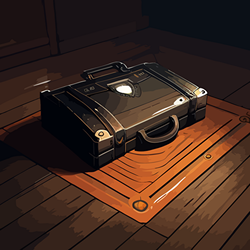 illustration of a briefcase on the floor. founders, businessmen, excecutives. vector, moody, contrasting shadows.