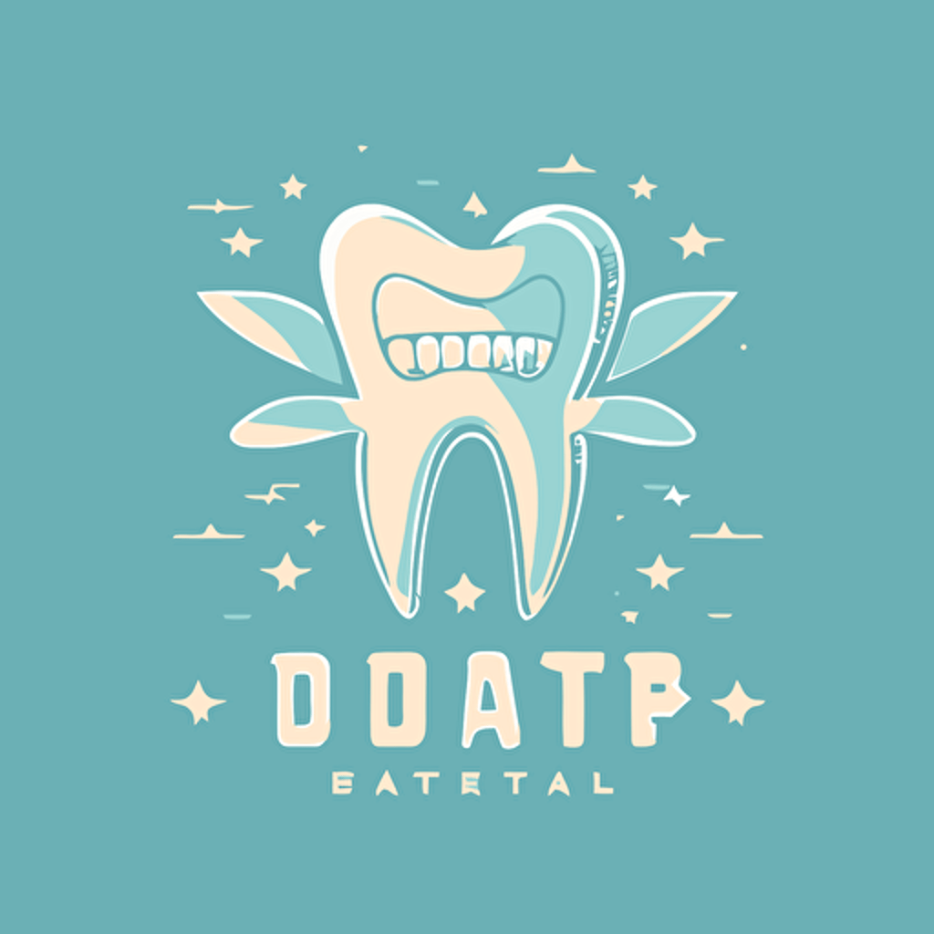 a tooth vector logo, dentistry. muted color, cartoon drawed style