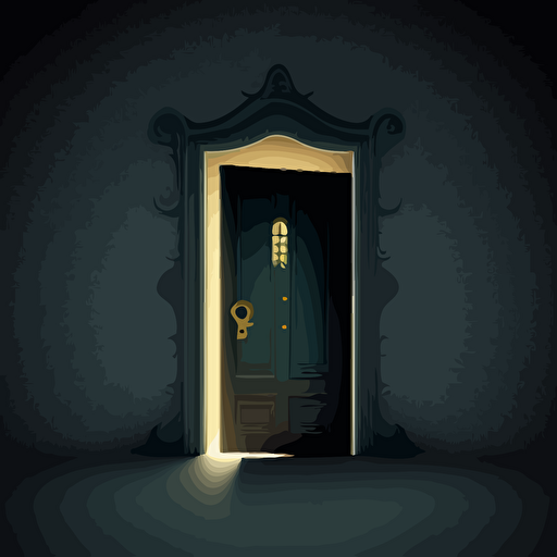 an illustration of a modern door with a keyhole. Vector. Moody. Clean