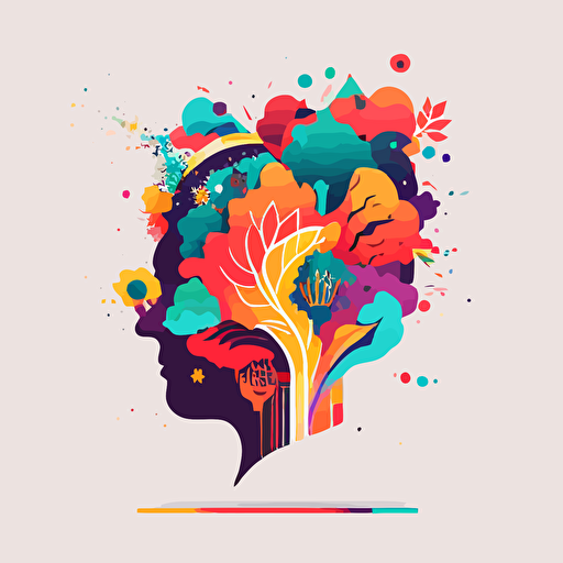 colorful flat vector of psychology