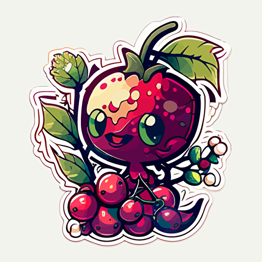 cranberry, Sticker, Adorable, Cool Colors, Disney, Contour, Vector, White Background, Detailed