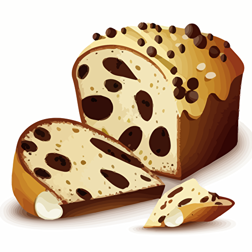 bread with chocolate, vector art, high quality, white background