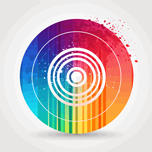 create a modern and simple vector-style logo for a broadcasting radio station :: chakra colors :: broadcasting :: white backround