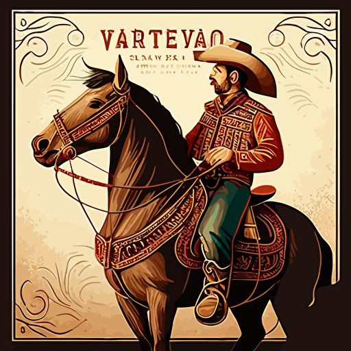 /gallo vaquero texano en una tarjerta en vector