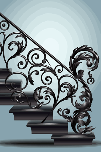 wrought iron railing, vector