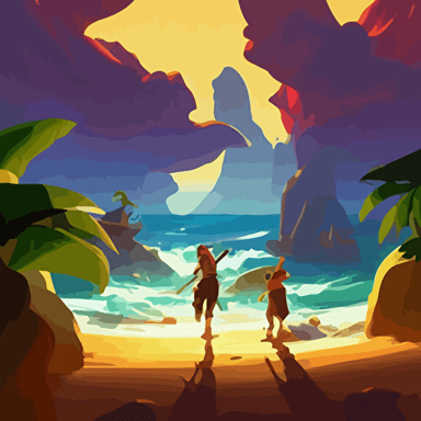 painting treasure sea thieves game smooth median photoshop filter cutout vector behance hd jesper ejsing rhads makoto shinkai lois van baarle ilya kuvshinov rossdraws global illumination