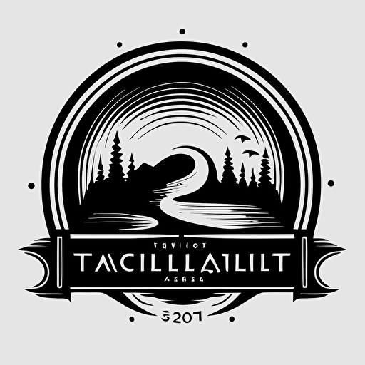 2d black and white vector logo for company called twilight audio