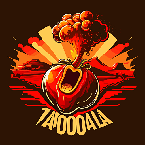 vector logo a vulcano blowing up from a tomato call Lavarosso