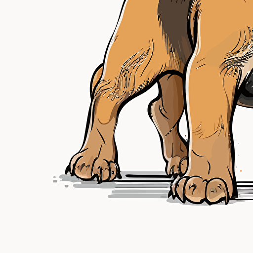 small mastiff dog cartoon vector style