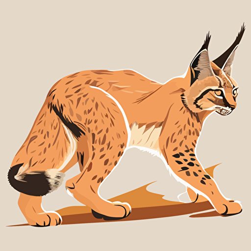 create a vector image of Lynx's Tail, Cartoon