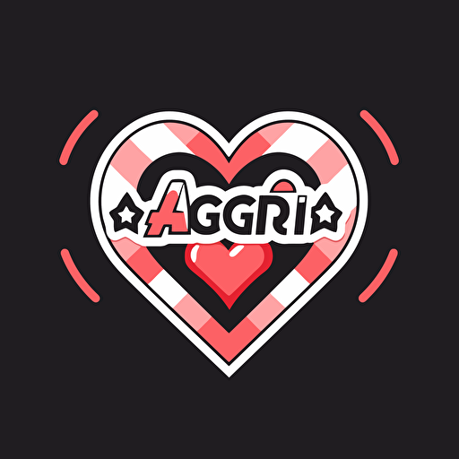 ARTG, american cartoon style heart shape logo wordmark inside, Craig McCracken style, 2D flat simple logo, light color, vector, cute – no chaeacter