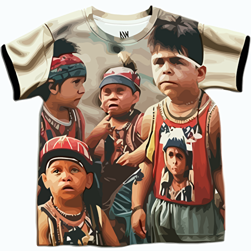 90's little rascals as native americans, clean, vector, sublimation printed jersey
