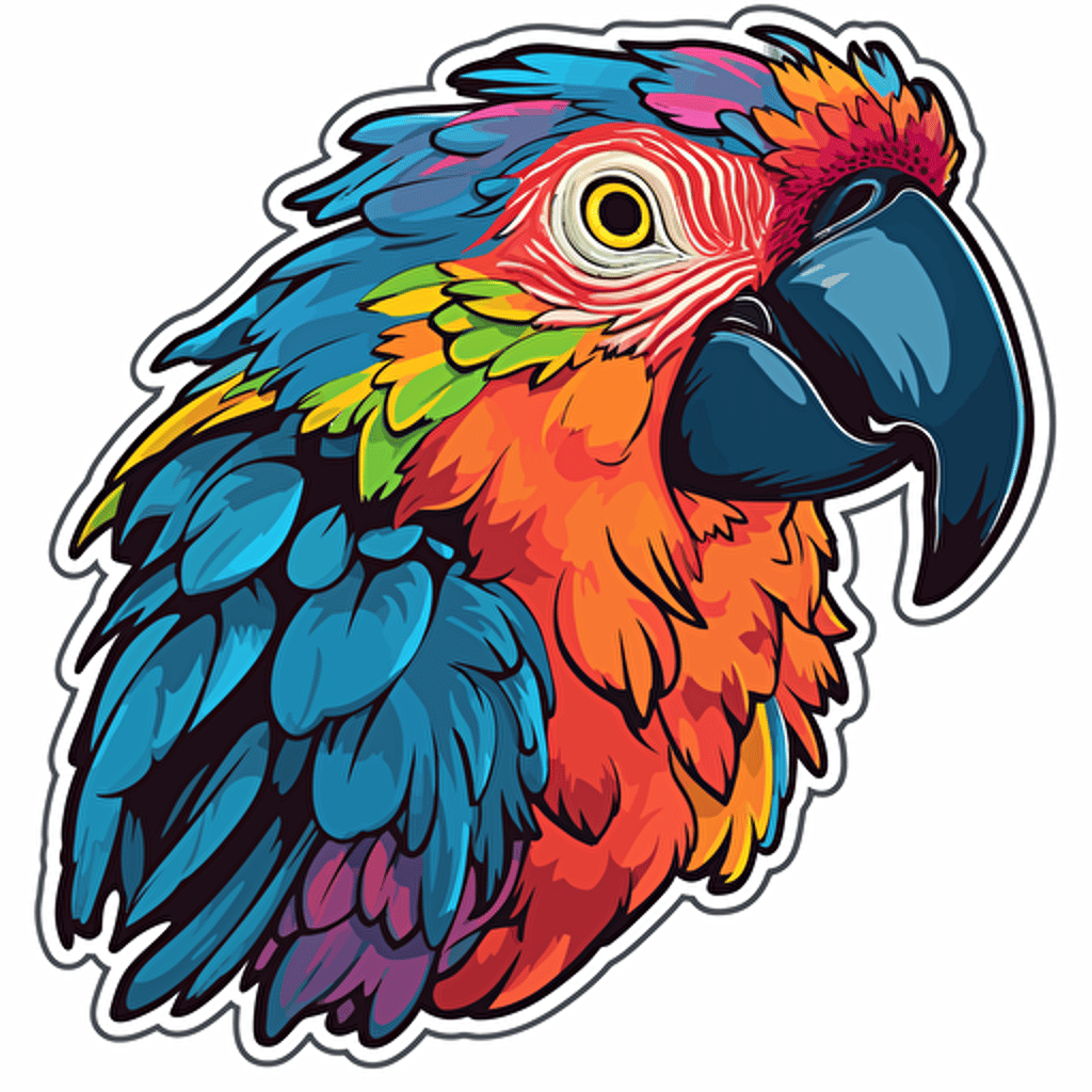 vector parrot sticker