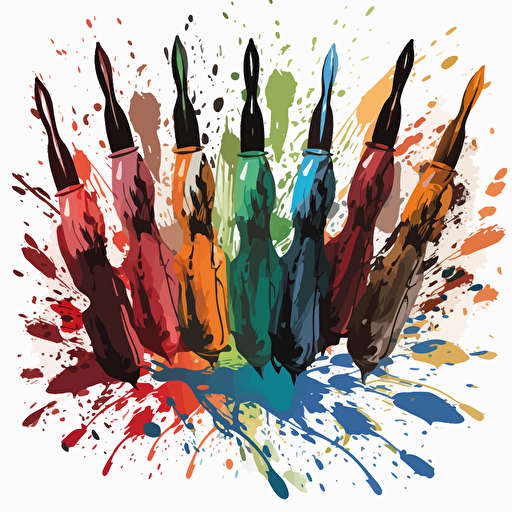 colorful pen and ink fourishes vector style